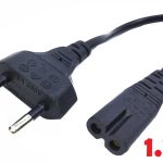 AC силовой кабель 100-240v ∞ C7/C8 2pin (2a) (1.2m) (B class) 1 день гар.