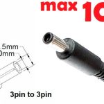 Dc кабель для блока питания 4.5x3.0(2.7)mm (+pin) (10a) (1.2m) (A class) 1 день гар.