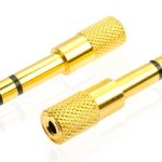 Перехідник Jack 6.3 (тато)/Jack 3.5 (мама) Stereo, Gold, метал, Q100