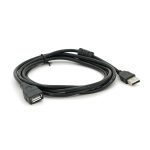 Подовжувач USB 2.0 AM/AF, 2.0m, 1 ферит, чорний Пакет Q250