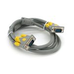 Кабель Merlion VGA 3 + 6 HIGH SPEED 1,5m, male to male (тато-тато), 1 ферит, сіро-жовтий, кульок 1080P Q125