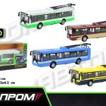 Тролейбус метал "АВТОПРОМ", 1:72,4 кольори, кор. 20*6*8см /96-4/