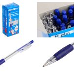 Ручка пластиковая шарик на кнопке А+BALL PEN 1,0мм, синяя , 24шт.в уп. /24/120/2880/