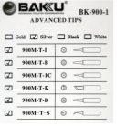 Жало для паяльника BAKKU BK-900M-T-D,silver, 4*6,3mm, мідь, гальванічне покриття, висока теплопровідність, швидке нагрівання, середній конус