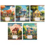 Набір зошитів учнівських 1Bересня "House colorful" клітинка, 36 аркушів, 15 штук 767051