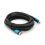 Кабель Merlion HDMI-HDMI 4Kx2K Ultra HD, 3.0m, v2,0, круглий Black, коннектор Blue, Blister-box, Q80