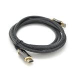 Кабель VEGGIEG HX-3 HDMI-HDMI 2K * 4K, 3m, v2,0, OD-7.0mm, круглий, обплетення, Black, коннектор Black-Gold, Пакет