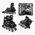 Роликові ковзани 39-43 розмір, колеса PVC, колір - чорний INLINE SKATE 94608-L