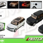 Машина мет. АВТОПРОМ 1:24,4 кольори, із зарядною станцією, батар, світ., звук, двері відкр., кор.29*16*12,6см /12/