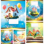 Набір зошитів учнівських Тетрада "Казковий замок" клітинка, 12 аркушів, 25 штук ТА51112