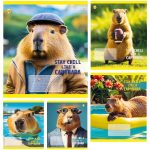 Набір зошитів учнівських Тетрада "CAPYBARA" клітинка, 18 аркушів, 20 штук ТА51207