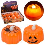 Лiхтарик гарбуз, 4-5-5см, світло, Хелловін / Halloween, бат(табл), 12шт(2види) в кор. 20-15-5см /24/288/