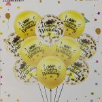 Н-р пов. куль "Happy birthday" 10шт.*30см золоті (50*10)