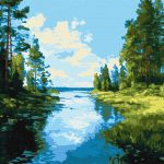Набір для розпису по номерах Ideyka "Тінь і блиск води" 40х40см КНО6408