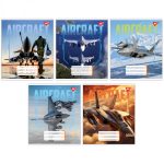 Набір зошитів учнівських Yes "Aircraft" клітинка, 36 аркушів, 15 зошитів 767057