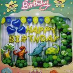 Набір повітряних куль для фотозони "Happy birthday: Динозаври" 035-P
