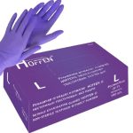 Рукавички нітрилові L Hoffen 3.5г нестерильні текстуровані б/п 50пар/уп HFN-12302L /10/