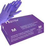 Рукавички нітрилові M Hoffen 3.5г нестерильні текстуровані б/п 50пар/уп HFN-12302M /10/