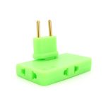 Трійник + перехідник 3 in 1, UK/US-EU, 220В, 10А, поворотний 180 °, Green