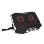 Підставка для ноутбука IceCoorel K9, 10-17", 2*100mm 1400±10% RPM + 4*70mm 2500±10%RPM, 2xUSB2.0 + підставка для мобільного телефону