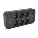 Мережевий фільтр Meilepai F06U, 6 розеток EU + 4 USB+1PD, кнопка включення з індикатором, 2 м, 3х0, 75мм, 2500W, Black, Box
