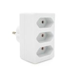 Розетка трійник без заземлення SQ-ZDB01/3, 3x2.5A(10A) 250V~Max, 1700W, White, 2Р, Q100