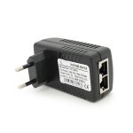 POE інжектор RITAR 48V 0,5A (24Вт) 2 порти (RG-45 10/100Мбіт/с + RG-45 POE) Євро вилка