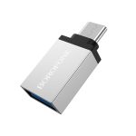 Перехідник BOROFONE BV3 USB3.0(AF) OTG => Type-C(M), Silver, Blister