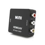 Конвертер Mini, HDMI to AV, ВИХІД 3RCA(мама) на ВХІД HDMI(мама), 720P/1080P, Black, BOX
