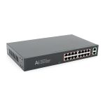 POE комутатор гігабітний Merlion 16 POE 10/100/1000 + 2 RJ45 10/100/1000 вбудований блок живлення 52V 4.8A