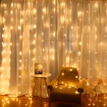 Гірлянда 240LED Водоспад Yellow, 8 режимів, 3*1 метр, прозора ізоляція, живлення 220V