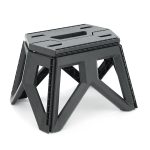Складаний табурет Voltronic, пластик, до 150 кг, 240х280х340 мм, колір: чорний