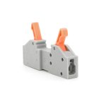 Клема роз'ємна з натискними затискачами 1-провідна DF-2604D, 1-pin, 250V, 32A, 0.2-4.0mm2, 6.2*43.5*15mm, сіра