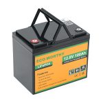Аккумуляторная батарея Eco-Worthy LiFePO4 12,8V 100Ah,(50/100A), bluetooth. -7°C до 60°C, винт M8, 260х168х209 мм. 12 кг