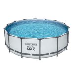 Каркасний басейн "Steel Pro Max" зі сходами та тент-кришкою. 366х122см. Об'єм 10700 літрів. Фільтр-насос 220-240V. Вага 47 кг. Box