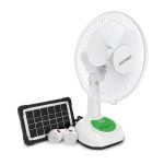 Вентилятор GDTIMES GD 8069LI, 12", Solar+ вбудований акумулятор, 2*USB лампочки, Box