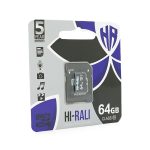 Карта пам'яті Hi-Rali microSDHC Class 10 UHS-I, з адаптером, 64GB, Blister