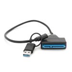 Кабель USB Type-C/USB 3.0 to SATA black 0.3m для HDD/SSD дисків